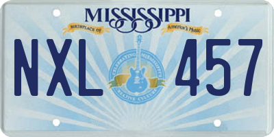 MS license plate NXL457