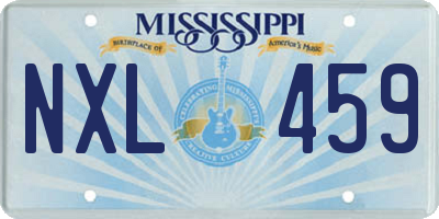 MS license plate NXL459