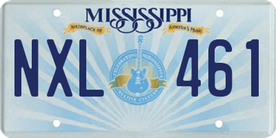 MS license plate NXL461