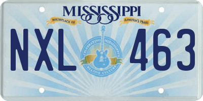 MS license plate NXL463