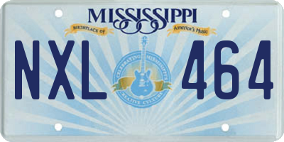 MS license plate NXL464
