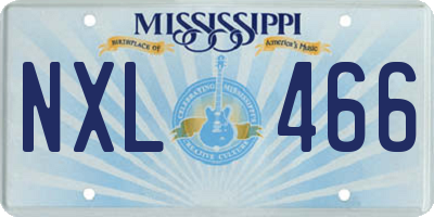 MS license plate NXL466