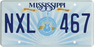 MS license plate NXL467