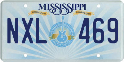 MS license plate NXL469