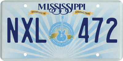 MS license plate NXL472