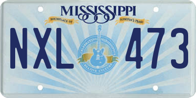 MS license plate NXL473