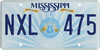 MS license plate NXL475