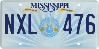 MS license plate NXL476