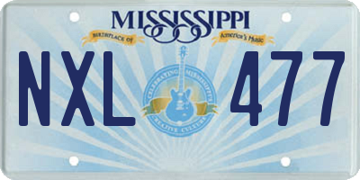MS license plate NXL477