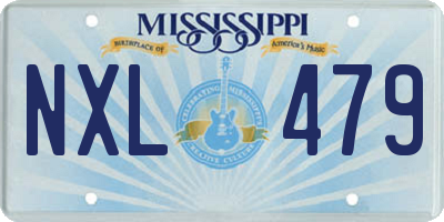 MS license plate NXL479