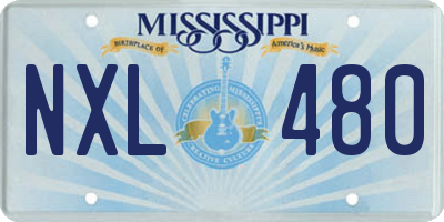 MS license plate NXL480