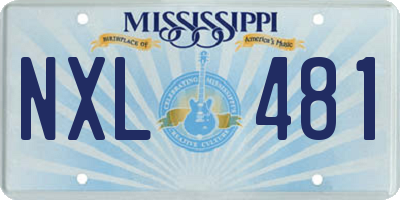 MS license plate NXL481