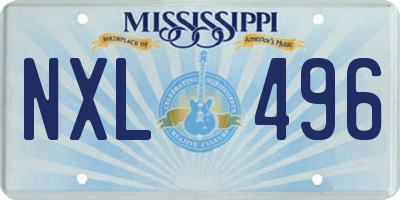 MS license plate NXL496