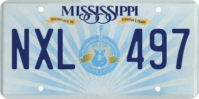 MS license plate NXL497