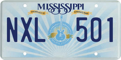 MS license plate NXL501
