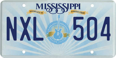 MS license plate NXL504