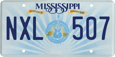 MS license plate NXL507