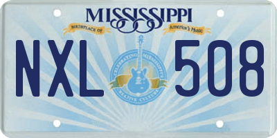 MS license plate NXL508