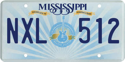 MS license plate NXL512