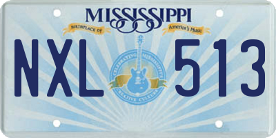 MS license plate NXL513