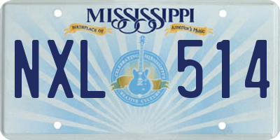 MS license plate NXL514