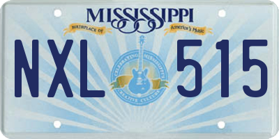 MS license plate NXL515