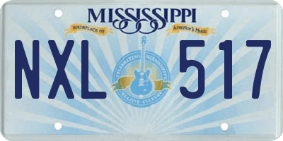 MS license plate NXL517