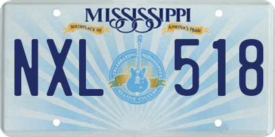 MS license plate NXL518