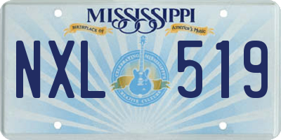 MS license plate NXL519