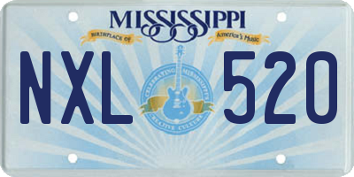 MS license plate NXL520