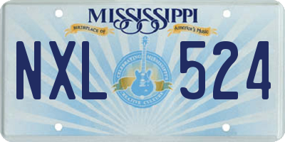 MS license plate NXL524