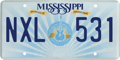MS license plate NXL531