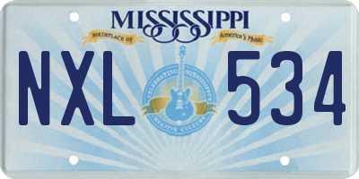 MS license plate NXL534