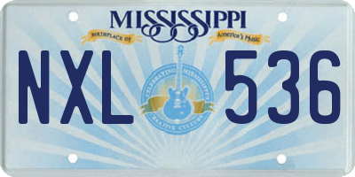 MS license plate NXL536