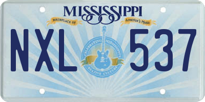 MS license plate NXL537
