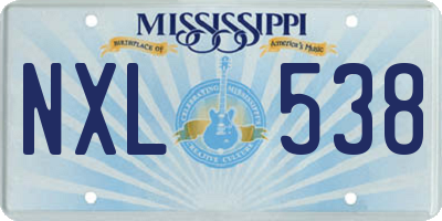 MS license plate NXL538