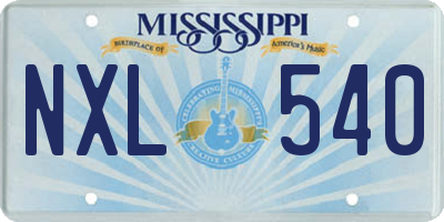 MS license plate NXL540