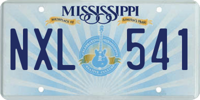 MS license plate NXL541