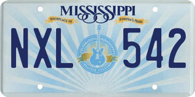 MS license plate NXL542