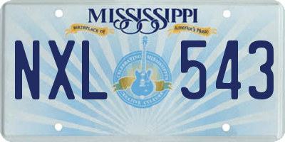 MS license plate NXL543