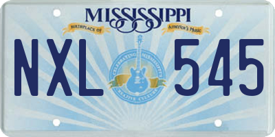 MS license plate NXL545
