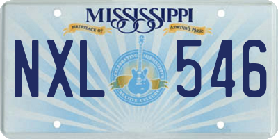 MS license plate NXL546