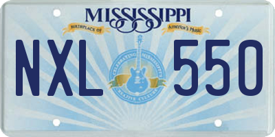 MS license plate NXL550