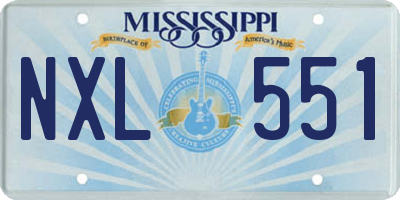 MS license plate NXL551