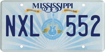MS license plate NXL552