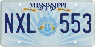 MS license plate NXL553