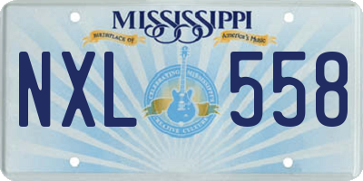 MS license plate NXL558