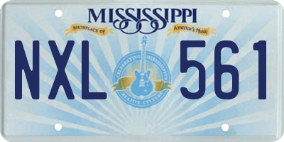 MS license plate NXL561
