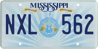 MS license plate NXL562