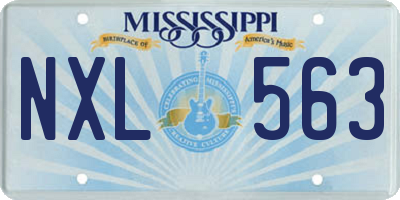 MS license plate NXL563